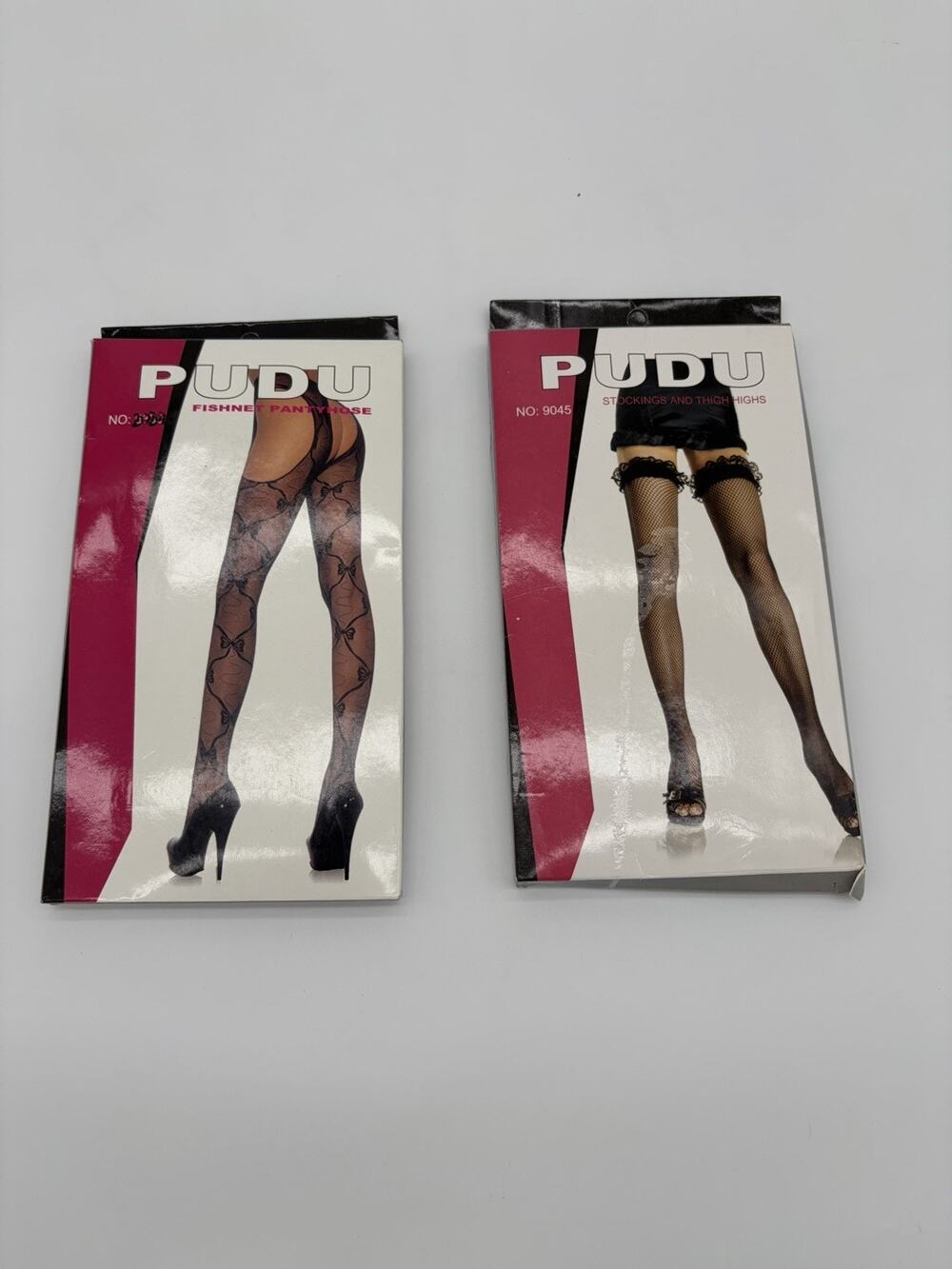 Pudu Thigh High Socks And Bow Fishnet Combo